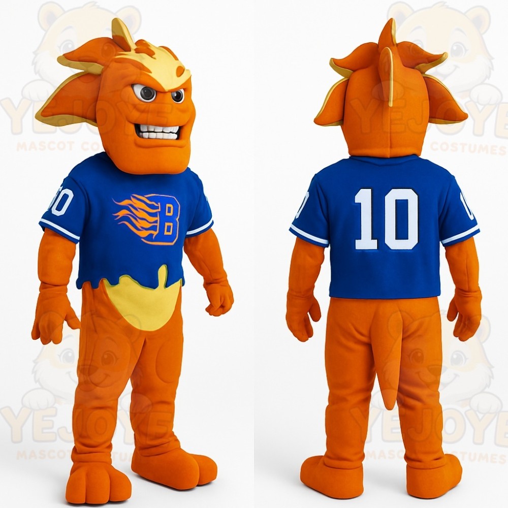 Orange Blue Yellow Dragon Mascot Costume