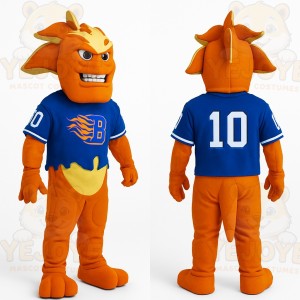 Orange Blue Yellow Dragon Mascot Costume