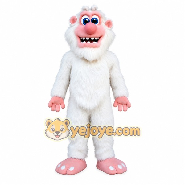 White Pink Abominable Snowman Mascot Costume White Pink Abominable Snowman Mascot Costume
