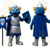 Blue Silver Dragon Knight Mascot Costume