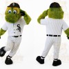 Green White Baseball Monster Mascot Costume