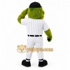 Green White Baseball Monster Mascot Costume Green White Baseball Monster Mascot Costume
