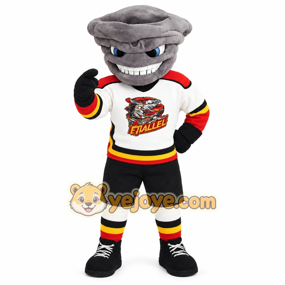 Gray White Red Clam Hockey Mascot Costume Gray White Red Clam Hockey Mascot Costume