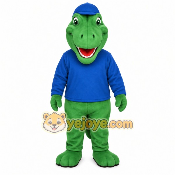 Green Blue Dinosaur Mascot Costume