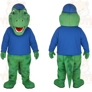 Green Blue Dinosaur Mascot Costume