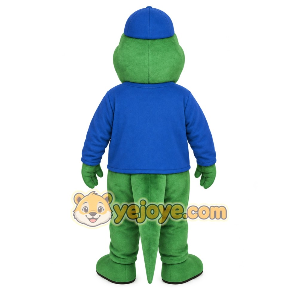 Green Blue Dinosaur Mascot Costume Green Blue Dinosaur Mascot Costume