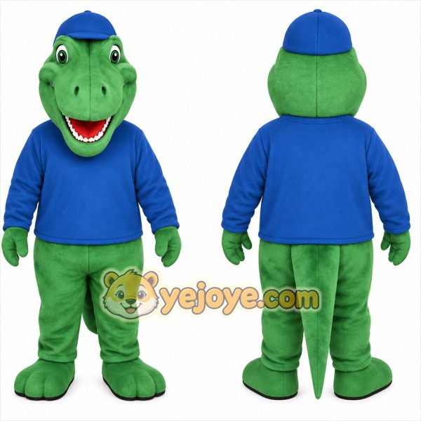 Green Blue Dinosaur Mascot Costume