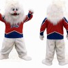 White Red Blue Yeti Mascot Costume