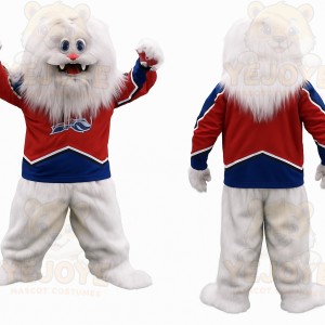 White Red Blue Yeti Mascot Costume