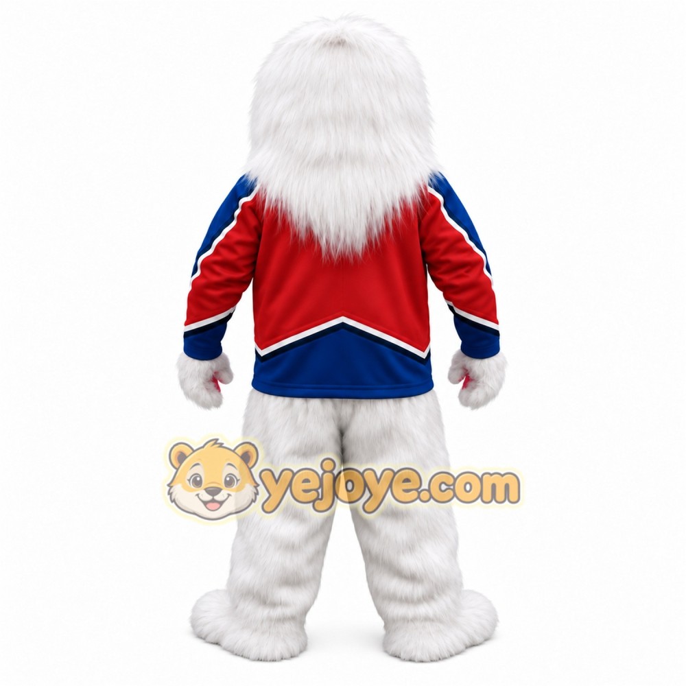 White Red Blue Yeti Mascot Costume