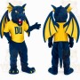 Blue Yellow Winged Dragon Mascot Costume