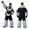 Light Blue Black Yeti Mascot Costume