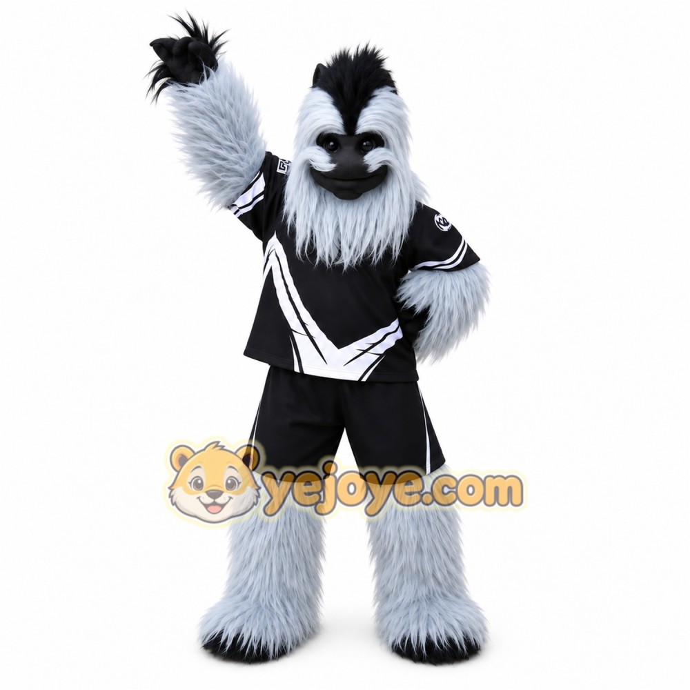 Light Blue Black Yeti Mascot Costume Light Blue Black Yeti Mascot Costume