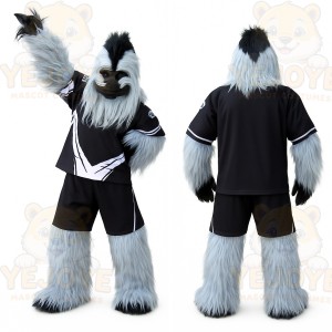 Light Blue Black Yeti Mascot Costume