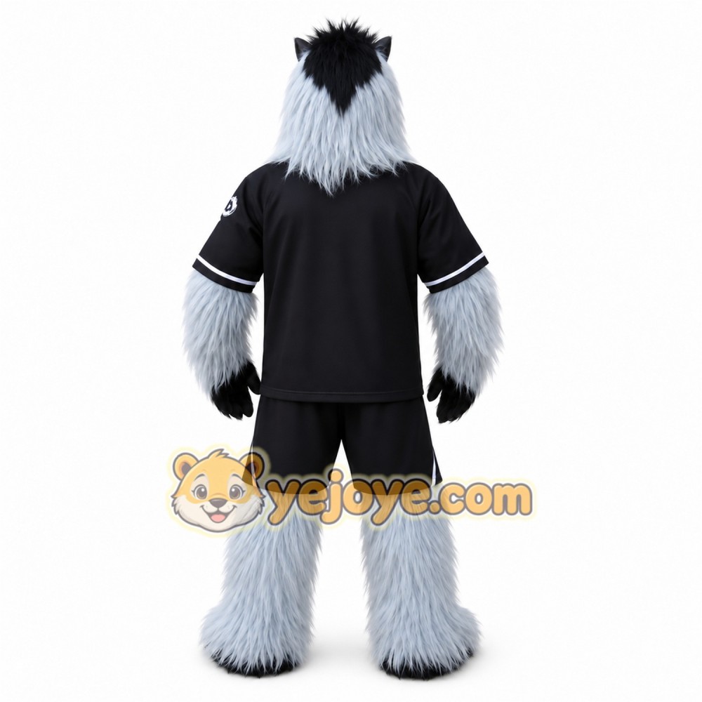 Light Blue Black Yeti Mascot Costume Light Blue Black Yeti Mascot Costume