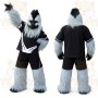 Light Blue Black Yeti Mascot Costume