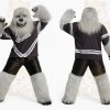 White Black Shaggy Dog Mascot Costume