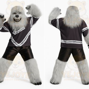 White Black Shaggy Dog Mascot Costume