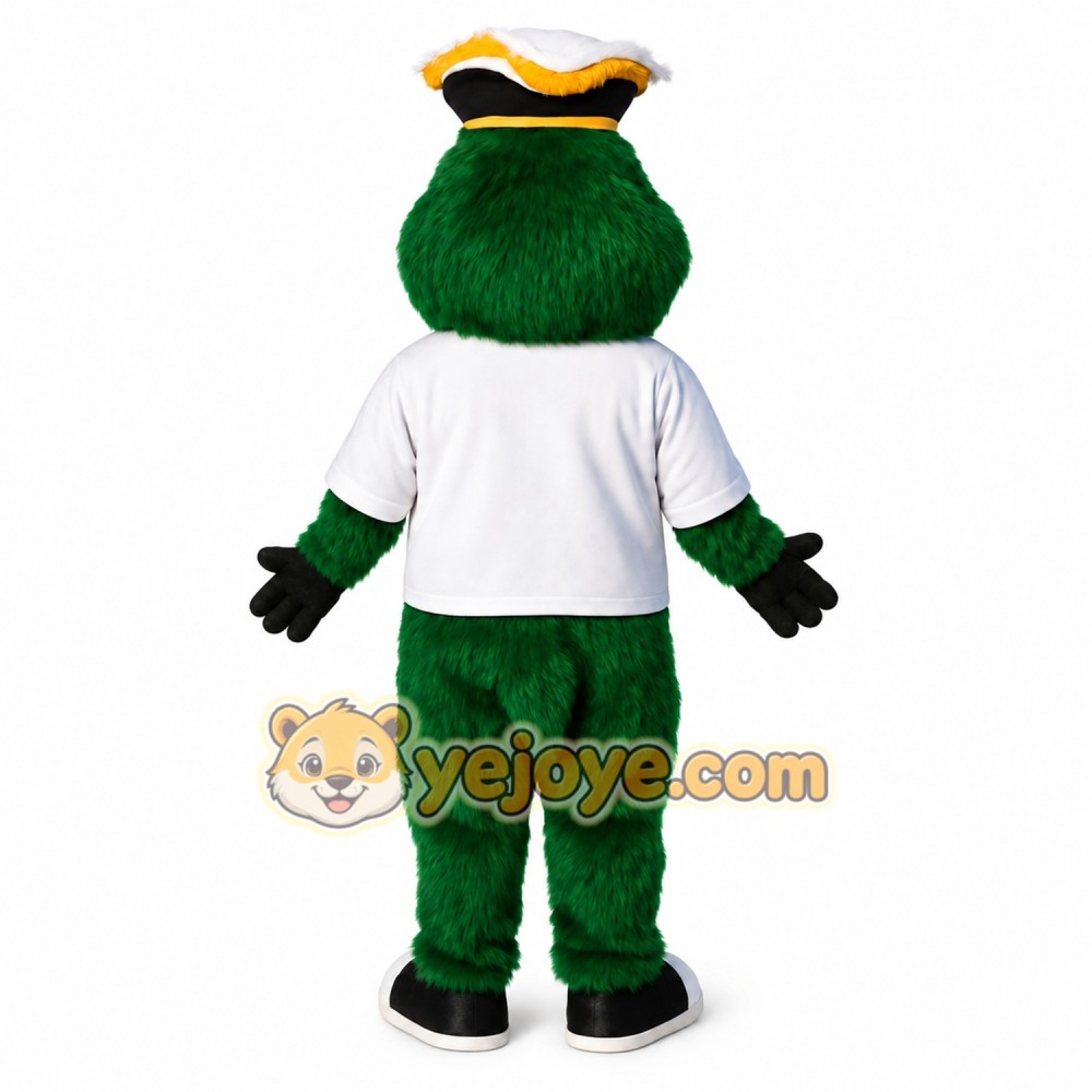 Green Yellow Tricorn Monster Mascot Costume Green Yellow Tricorn Monster Mascot Costume