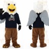White Gray Brown Eagle Mascot Costume