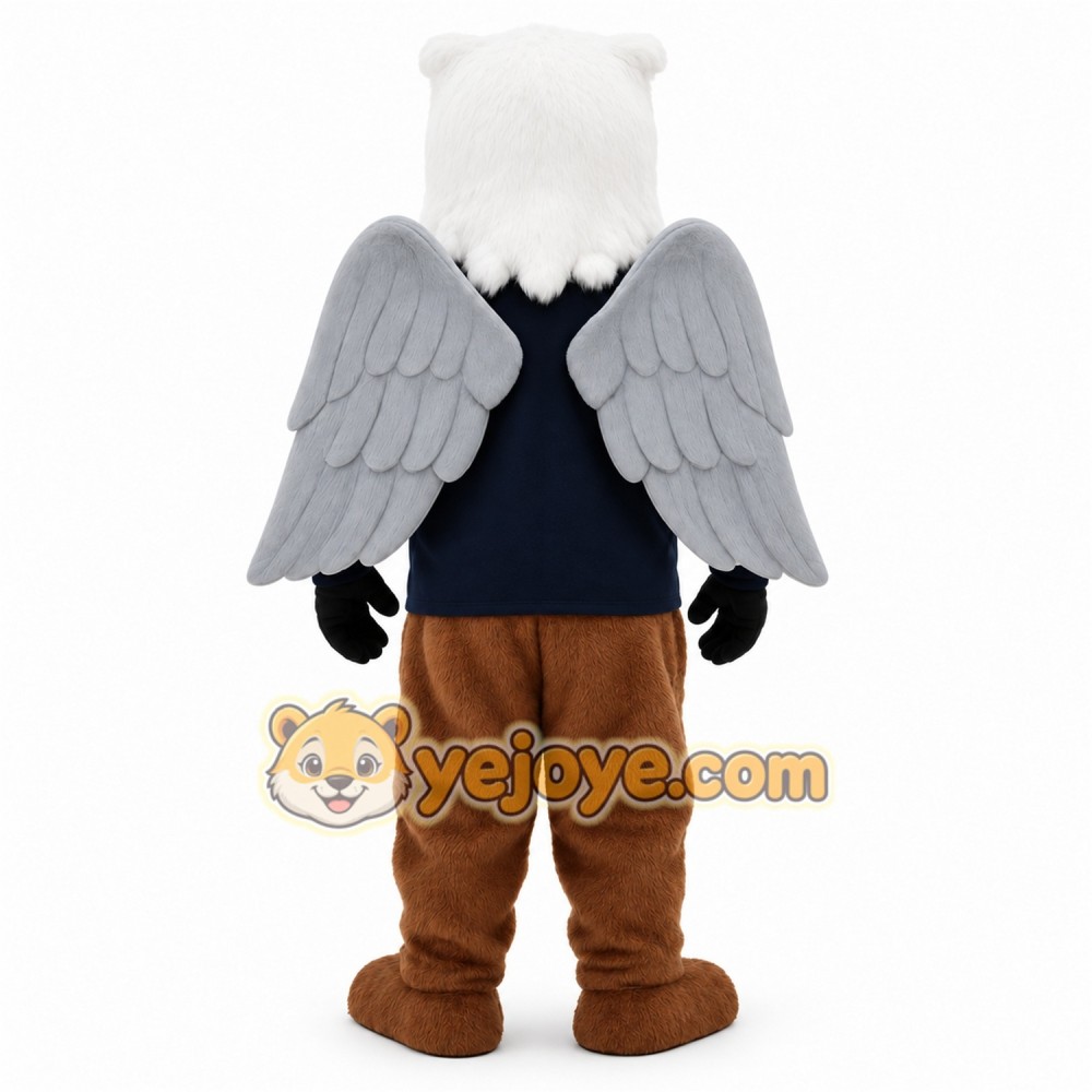 White Gray Brown Eagle Mascot Costume White Gray Brown Eagle Mascot Costume