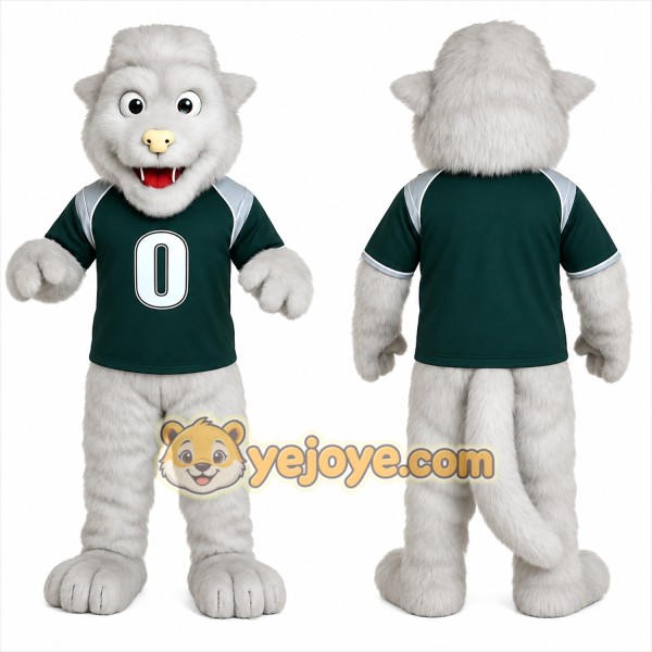 Gray Green Wildcat Mascot Costume
