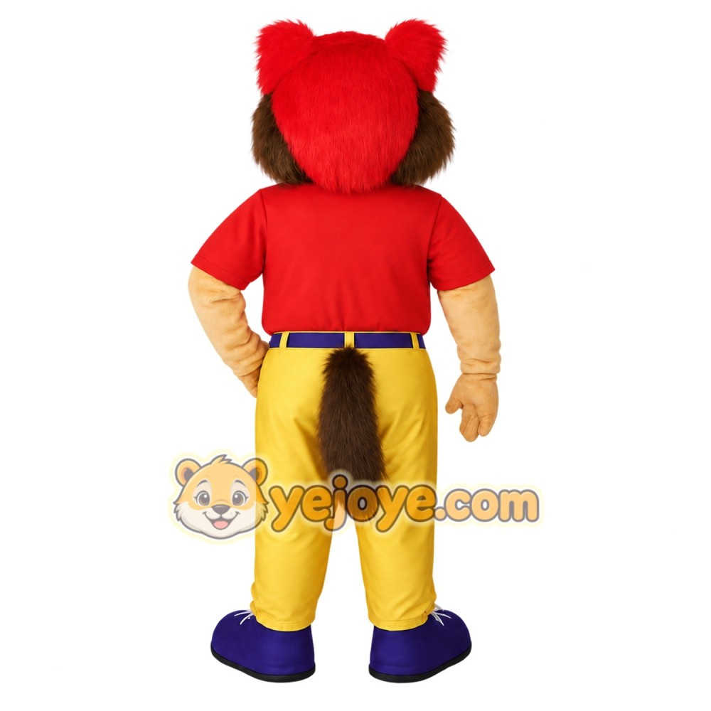 Red Orange Yellow Lion Mascot Costume Red Orange Yellow Lion Mascot Costume