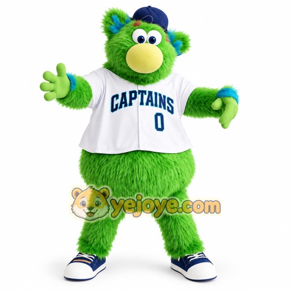 Green White Baseball Bear Mascot Costume