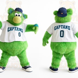 Green White Baseball Bear Mascot Costume