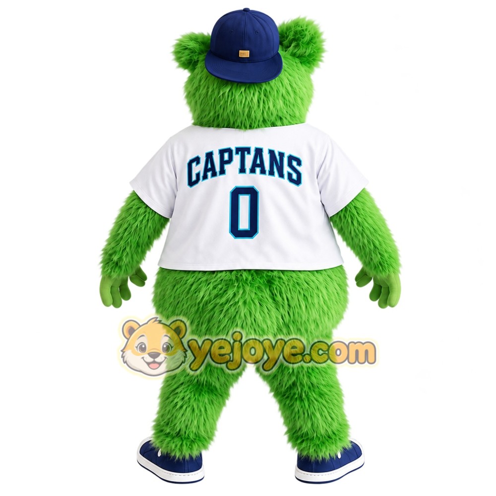 Green White Baseball Bear Mascot Costume Green White Baseball Bear Mascot Costume