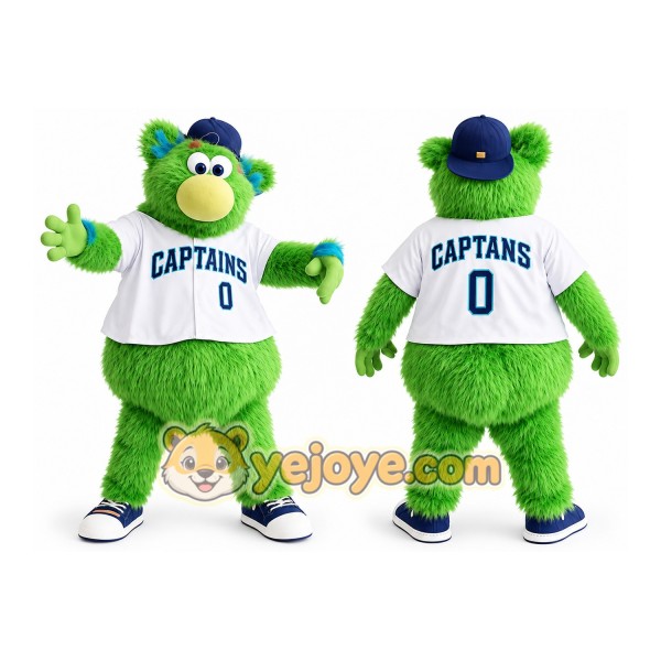 Green White Baseball Bear Mascot Costume