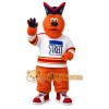 Orange White Navy Hockey Dog Mascot Costume