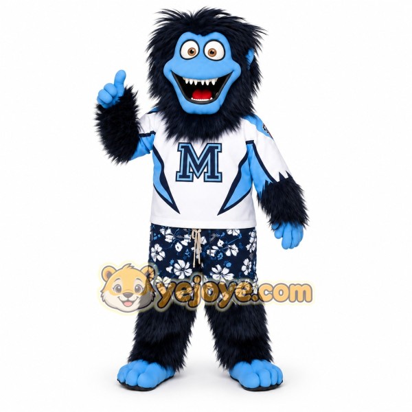 Navy Blue Monster Mascot Costume