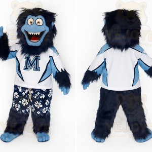 Navy Blue Monster Mascot Costume