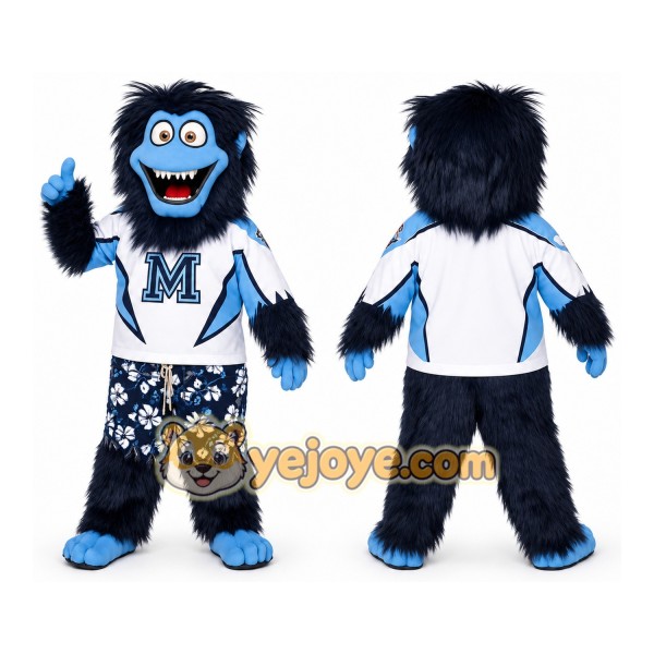 Navy Blue Monster Mascot Costume