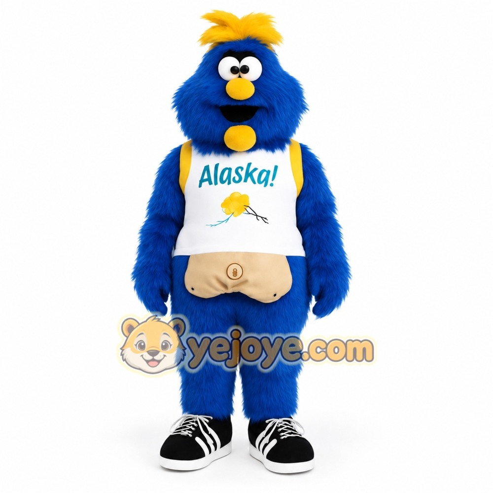 Blue Yellow Furry Monster Mascot Costume Blue Yellow Furry Monster Mascot Costume