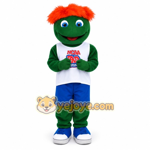 Green Orange Haired Boy Mascot Costume