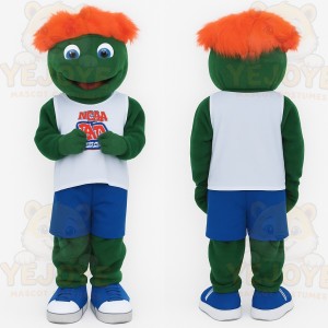 Green Orange Haired Boy Mascot Costume