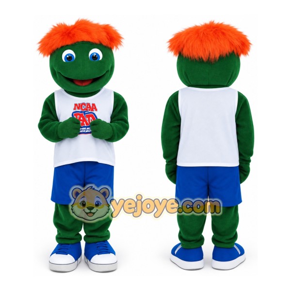 Green Orange Haired Boy Mascot Costume