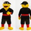 Yellow Black Red Ninja Mascot Costume