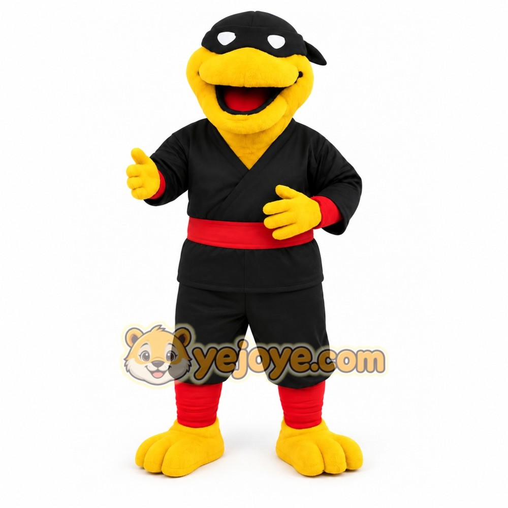 Yellow Black Red Ninja Mascot Costume