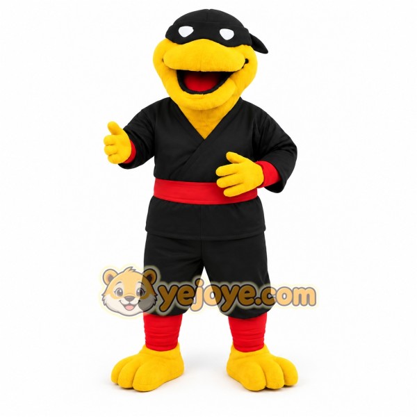 Yellow Black Red Ninja Mascot Costume