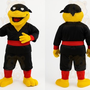 Yellow Black Red Ninja Mascot Costume