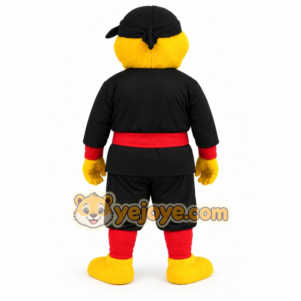 Yellow Black Red Ninja Mascot Costume