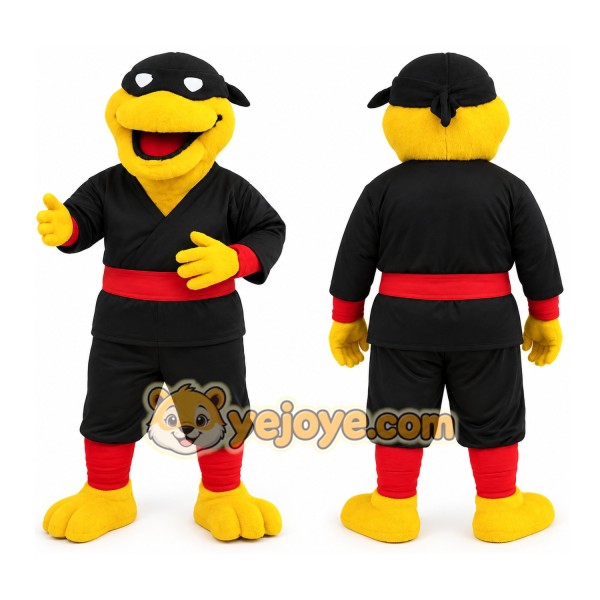 Yellow Black Red Ninja Mascot Costume