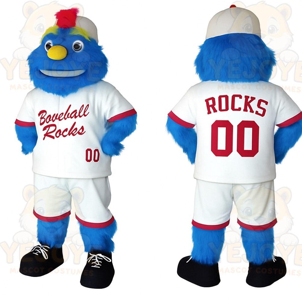 Blue White Baseball Monster Mascot Costume