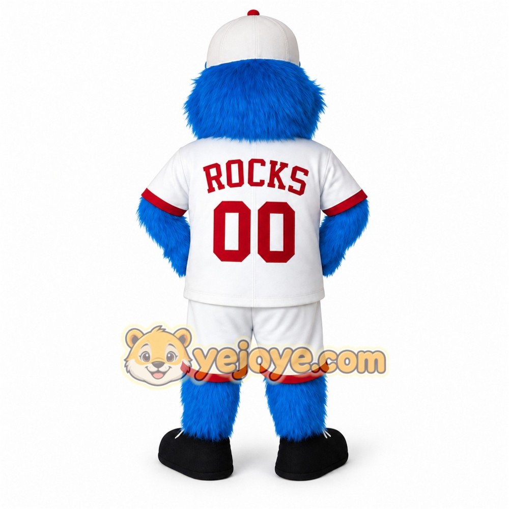 Blue White Baseball Monster Mascot Costume Blue White Baseball Monster Mascot Costume