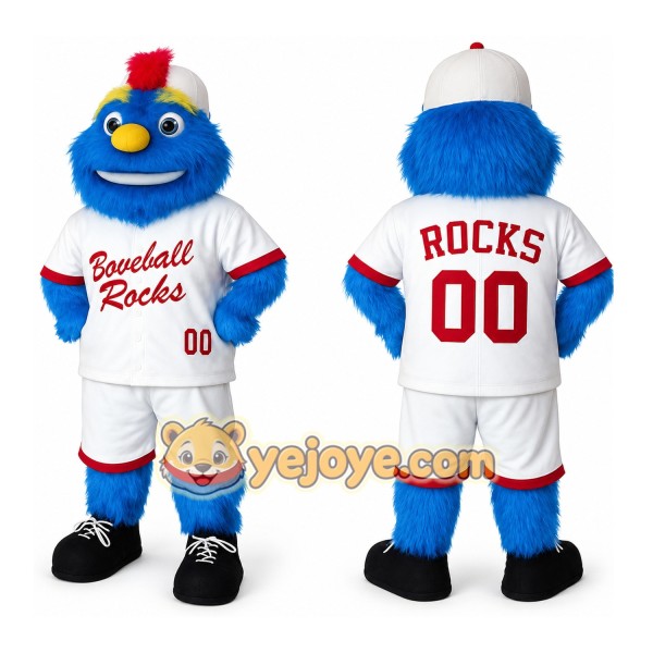 Blue White Baseball Monster Mascot Costume