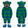 Blue Green Striped Raccoon Mascot Costume