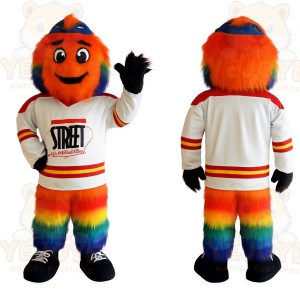 Orange Rainbow Furry Monster Mascot Costume